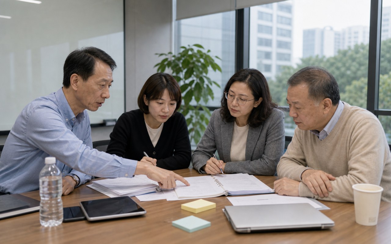 项目资料复核与风控会议现场