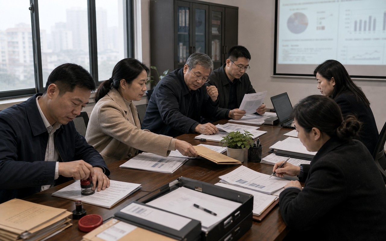 项目资料复核与风控会议现场
