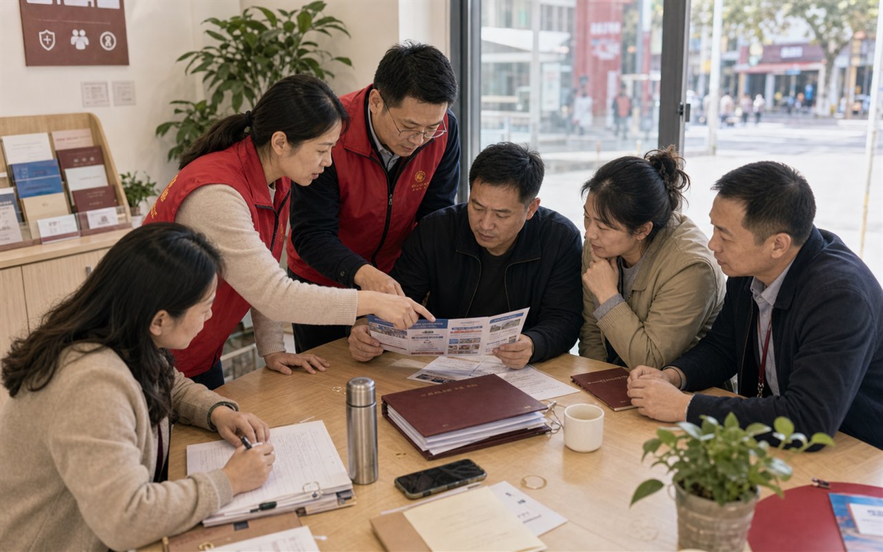 社区反诈宣传与居民沟通现场