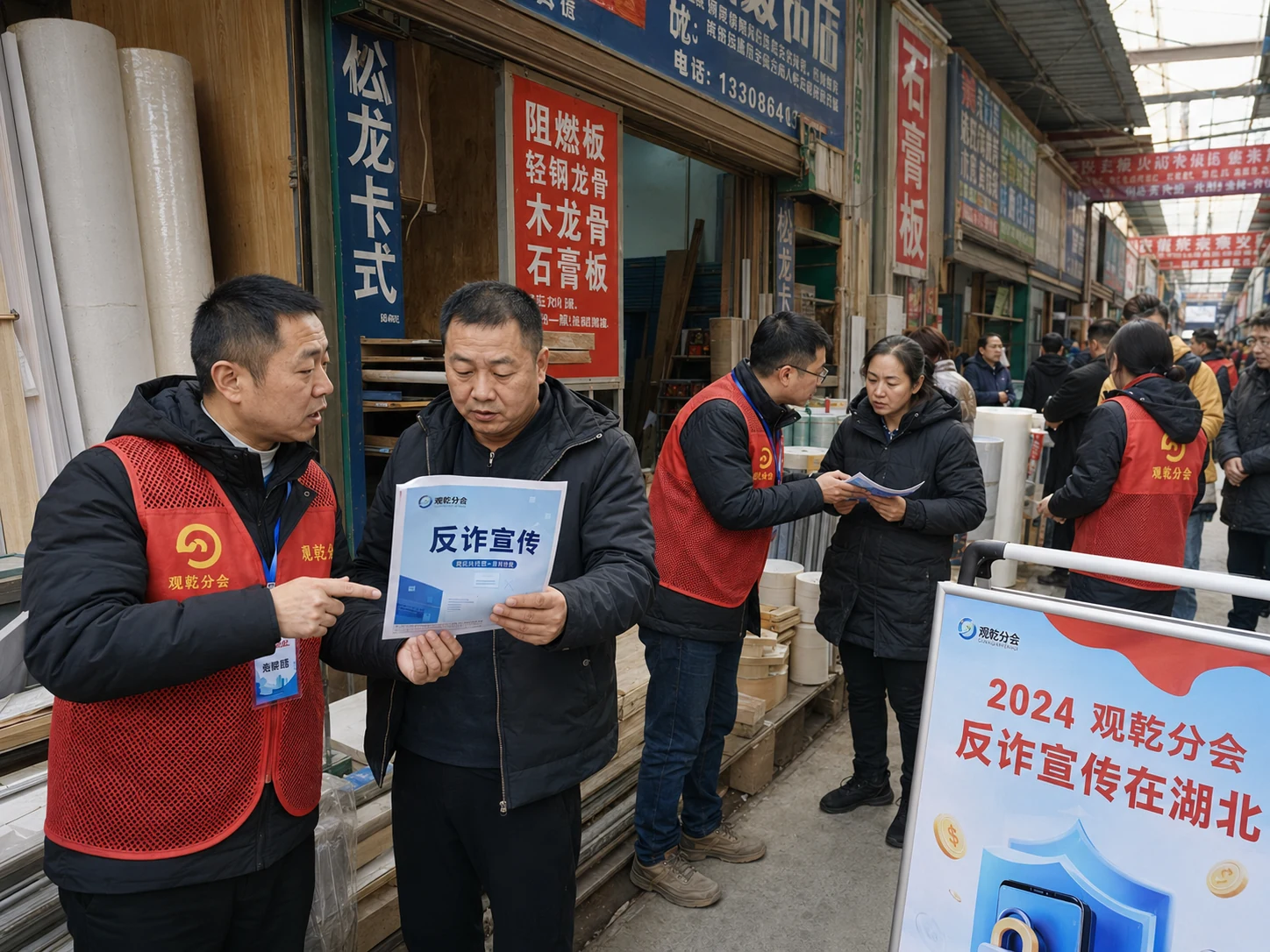 2024湖北站小商户反诈宣传公益行动现场